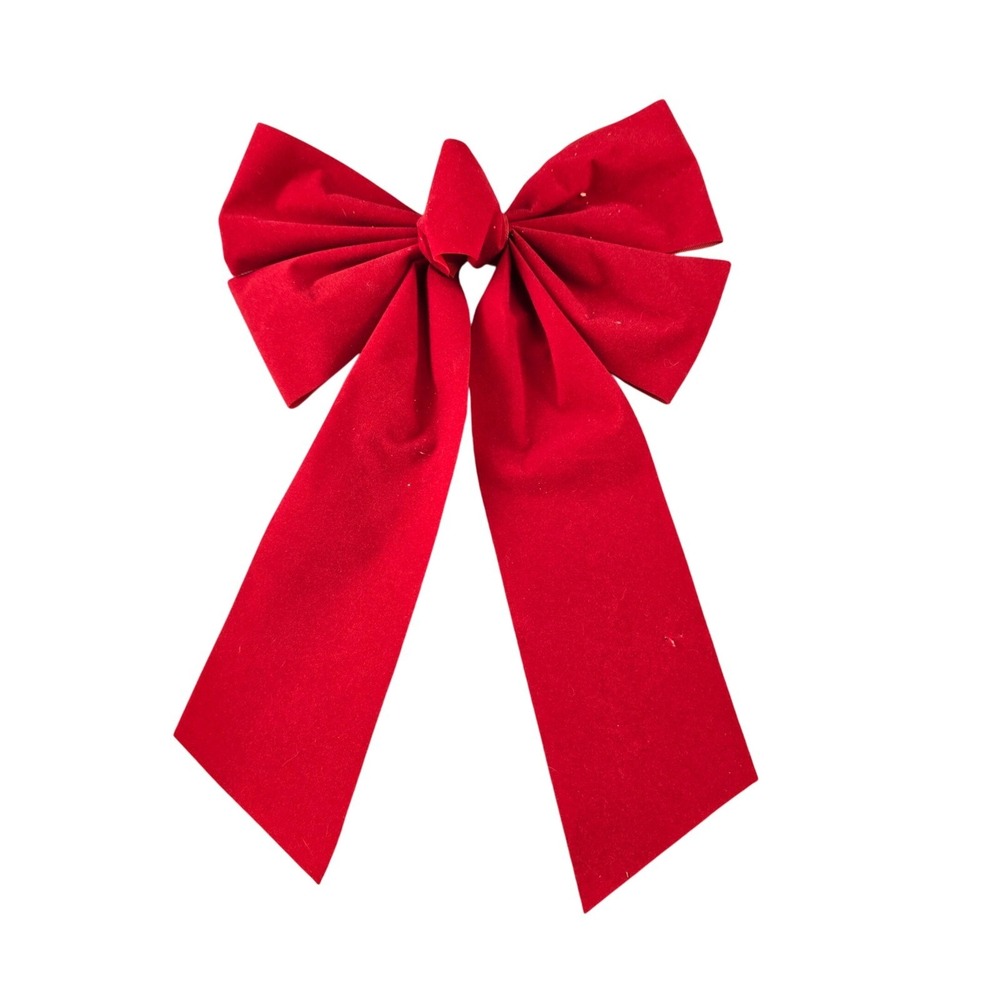 Red Velvet Christmas Bows Set of 10 Holiday Tree Wreath Decor with‎ Gold Ties